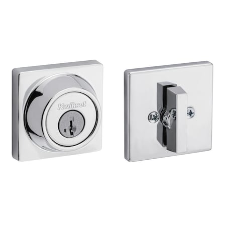 Kwikset Single Cylinder Square Deadbolt SmartKey with RCAL Latch and Dual RCS and 5303 Full Lip Strike K3 660SQT-26S.DS
