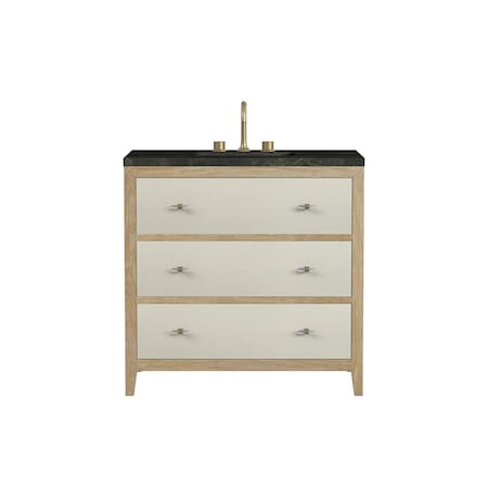 James Martin Vanities Celeste 36" Single Vanity, Sunwashed Oak with Embossed Shagreen, w/ 3 CM Phantome Eclos Top D604-V36-SHG-3PHT