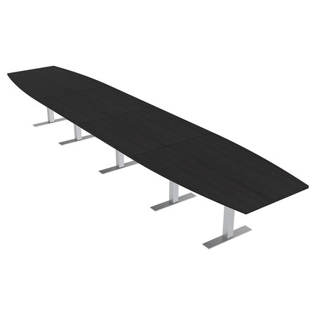 Skutchi Designs 18ft Conference Table With Power Unit | 18 Person Modular Boat Meeting Table | Harmony Series HAR-BOT-48X216-T-U999ST19-NA