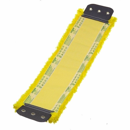 Unger 16 in L Flat Mop Pad, 16 oz Dry Wt, Clamp On Connection, Cut-End, Yellow, Microfiber MM40Y