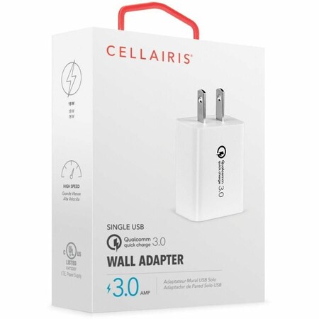 Cellairis WALL QC 3.0 SINGLE USB-A WHT 04-0150057
