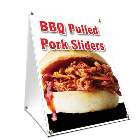 Signmission Bbq Pulled Pork Sliders, 36 Inch x 24 Inch A-frame Yard Sign, Plastic Sign SBC-2436-Bbq Pulled Pork Sliders