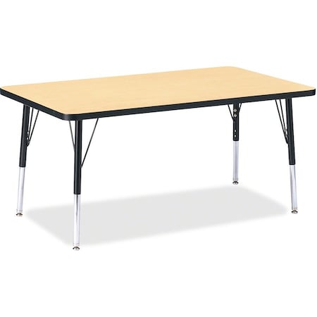 Jonti-Craft Berries Rectangle Activity Table, 30 in. x 48 in., E-height, Maple/Black/Black 6473JCE011