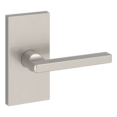 Baldwin Full Dummy Square Lever and Contemporary 5in Rose Satin Nickel Finish FDSQUCFR150