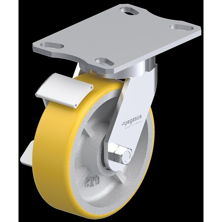Pegasus Top Plate Swivel Caster 4-1/2x6-1/4 in P25S-UY080K-16-WB