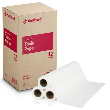 Dealmed Table Paper, Smooth, 8.5 X 125', 12PK 782185