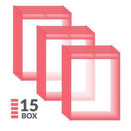 C-Line Products Shop Ticket Holder, Red, 9 x 12", PK15 43914