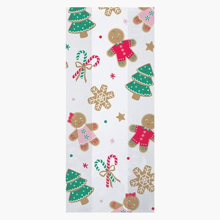Nashville Wraps Gingerbread Medley Cello Bags, 4x2.5x9.5 in, 100PK C2BGBM