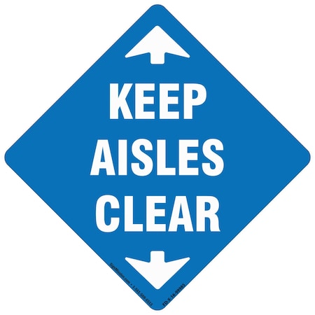 Signmission Keep Aisle Clear Non-Slip Floor Graphic, 16in Vinyl Decal, 16" x 16", FD-2-X-16-99985 FD-2-X-16-99985