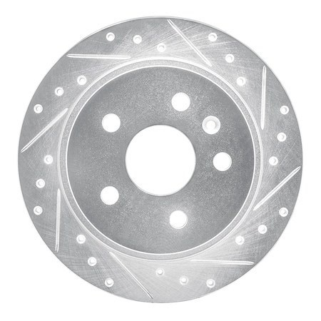 Dynamic Friction Co DFC Brake Rotor - Drilled and Slotted - Silver 631-45015R