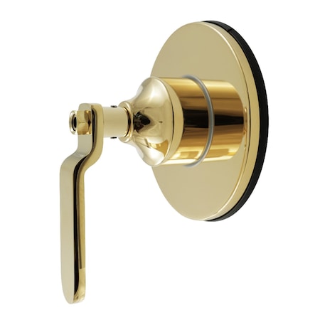 Kingston Brass Single-Handle Three-Way Diverter Valve with Round Trim Kit, Polished Brass KS3032KL