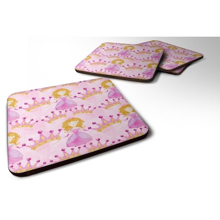 Carolines Treasures Watercolor Princess and Crown Foam Coaster, Set of 4 BB7551FC