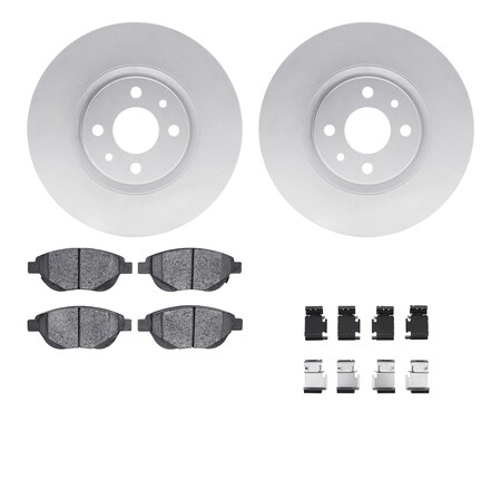 Dynamic Friction Co DFC GEOSPEC Coated Rotors with 5000 Brake Pads - Ceramic and Hardware 4512-07010
