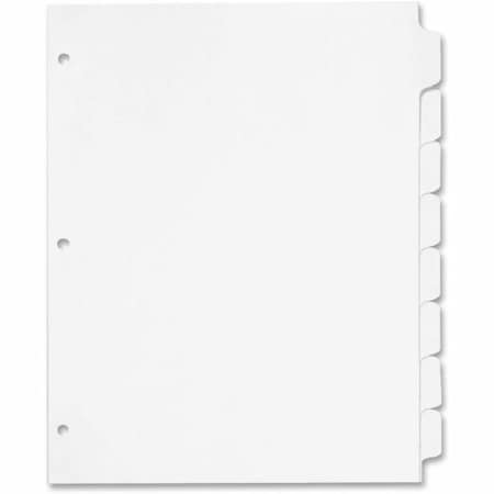 Cardinal Brands Cardinal Write 'n Erase Tab Divider, Write-on, 9"x11", 8 Tabs, White/White 60806