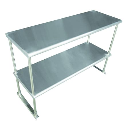 Advance Tabco Special Value Double Overshelf table mounted 48-1/4 in.W x 12 in.D x 32 in.H EDS-12-48-X