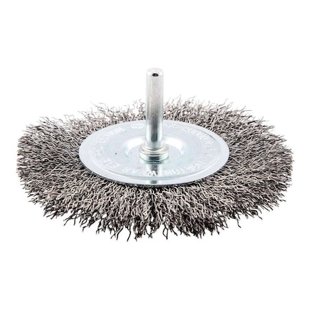 Norton Co Wheel Brush: 4 in Wheel Dia, 1/2 in Face Width, Crimped 66252838974