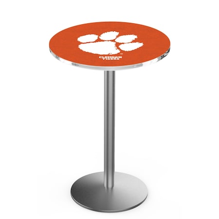 Holland Bar Stool Co 42" Stainless Steel Clemson Pub Table, 36" dia. Top L214S4236Clmson