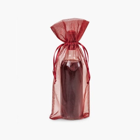 Nashville Wraps Burgundy Sheer Organza Wine Bags, 6.5x15, 10PK B61510