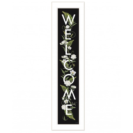 Homeroots Welcome Sign I 1 White Framed Print Wall Art 408111
