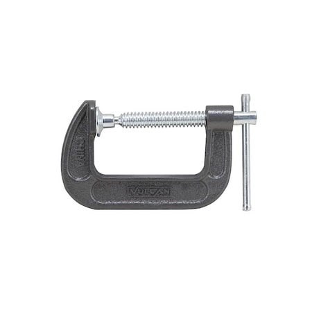 Vulcan C-Clamp, 3 in Max Opening Size, 1-3/4 in D Throat, Steel Body, Gray Body JL27362