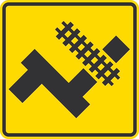 Lyle Advance Railroad Warning Symbol, 30x30, Non-Reflective, Yellow G-15489-NA_30x30