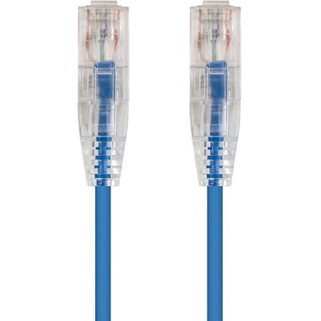 Monoprice Slim Cat6 Utp Network Cable, 3 ft.Blue 13528