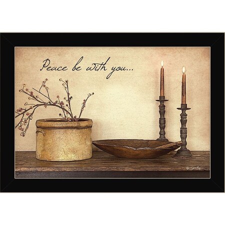 Homeroots Peace Be with You Black Framed Print Wall Art 415957