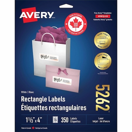 Avery Easy Peel Address Labels, PK350 05262