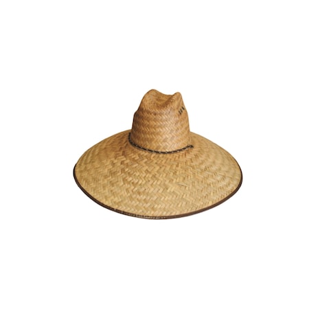 Solid Wing Straw Hat with Adjustable Chin Strap 3801-BR