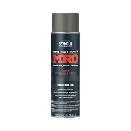 Seymour Midwest MRO Industrial High-Solids Spray Paint, Stainless Steel, 16 oz, 3PK 6201460-3