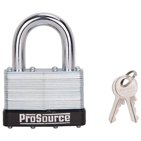 Prosource Padlock, Standard Shackle, 7/16 in Dia Shackle, 2 in H Shackle, Steel Shackle, Steel Body HD00030-3L