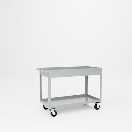 Pucel Tray Top Box Truck, 24 in W x 48 in D x 37 in H, 6 in Deep Box, Gray TT-2448-6P
