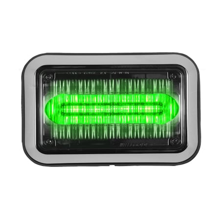 Code 3 LED PrizmIi, With Bezel, Green, 4"X6" 4612CGBZ-75
