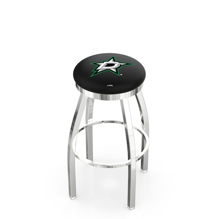 Holland Bar Stool Co 36" Chrome Dallas Stars Swivel Bar Stool, Accent Ring L8C2C36DalSta