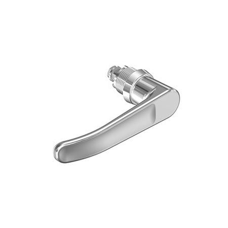 Southco Quarter-Turn Cam Latch, L-handle, Without Cam, Sealed, Zinc Alloy, Chrome Plated, Bright E5-9-702-UU1