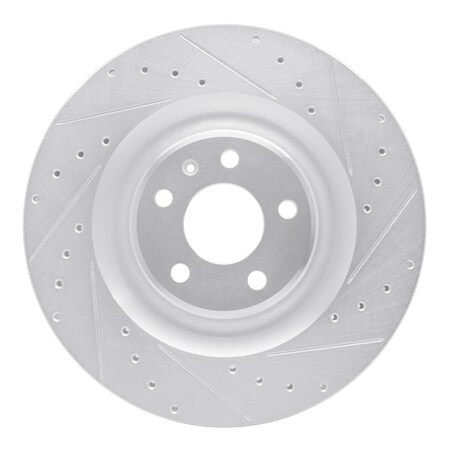 Dynamic Friction Co DFC Brake Rotor - Drilled and Slotted - Silver 631-73079R