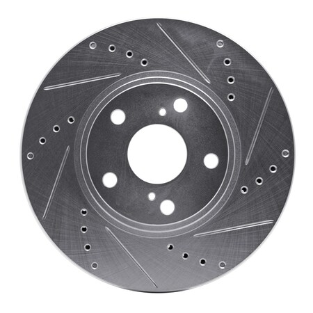 Dynamic Friction Co DFC Brake Rotor - Drilled and Slotted - Silver 631-76055R