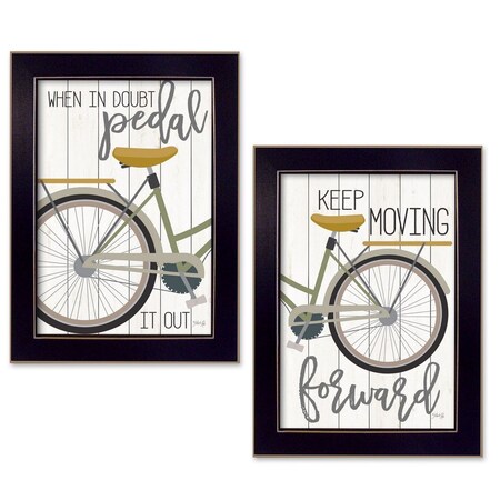 Homeroots Set Of Two Pedal it Out 2 Black Framed Print Wall Art, 2PK 405900