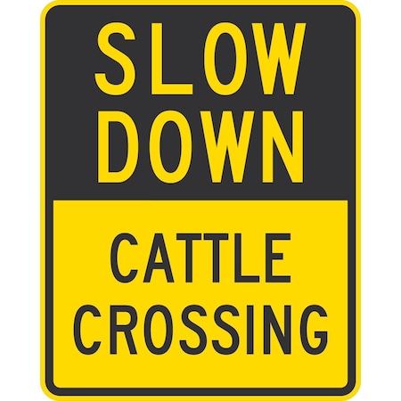 Lyle Slow Down Cattle Crossing, 24x30, Engineer Grade, Yellow G-14011-EG_24x30