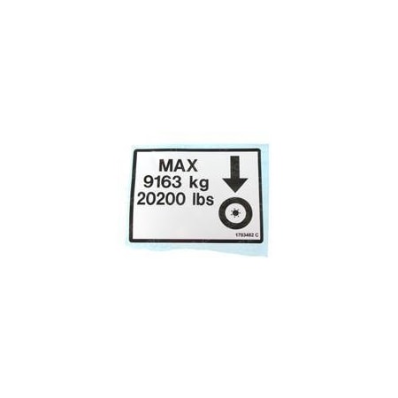 Jlg REPLACEMENT DECAL MAX TIRE LOAD 1703482