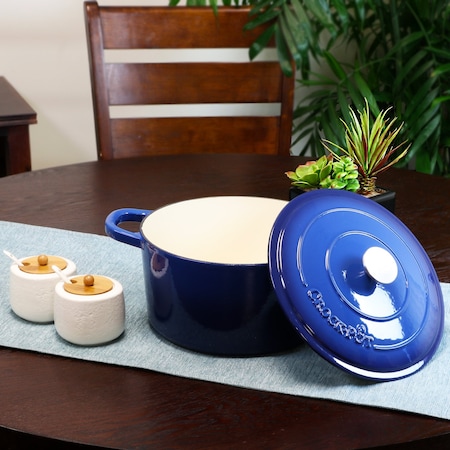 Crock-Pot Crock Pot Artisan 7 Quart Round Cast Iron Dutch Oven in Sapphire Blue 69145.02