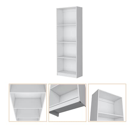 Homeroots 71" White Wood Four Tier Bookcase 546190