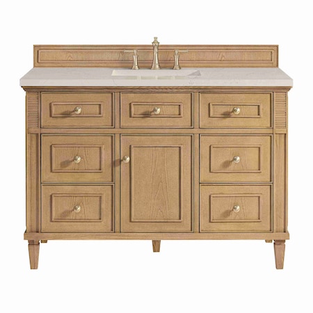 James Martin Vanities Lorelai 48" Sgl Vanity, Light Natural Oak, w/3 CM Siberian Silestone Top w/FreePower Wireless Charger 424-V48-LNO-FSFR