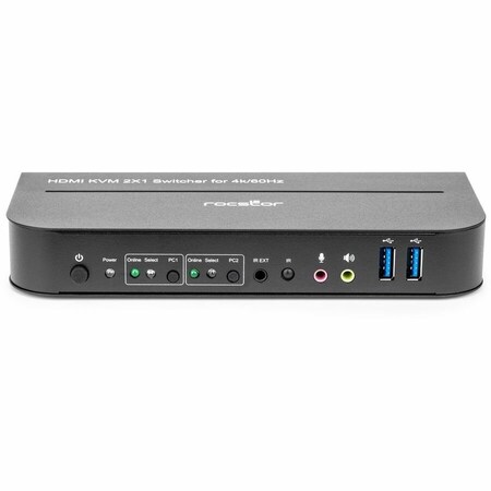 Rocstor SOLIDKVM SK06 4K HDMI AND USB 3.0 2X1 KVM SWITCH - 2-PORT HDMI/USB KVM SWITCH - Y10A329-B1