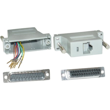 Cable Wholesale Modular Adapter DB25 Male to RJ45, Gray 31D3-37200