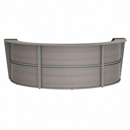 Linea Italia Reception Desk 71 in D X 46 in H, 11.9 ft W X Thermofused Laminate, Ash ZUD297