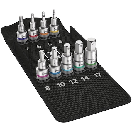 Wera 8740 C HF 1 Zyklop bit socket set with 1/2 in drive, with holding function, 9 pieces 5004201001