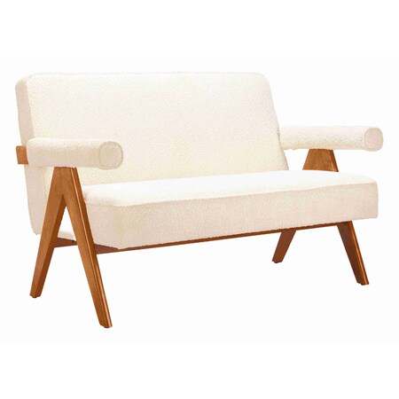 Homeroots 50" Sofa With Walnut Legs 602230