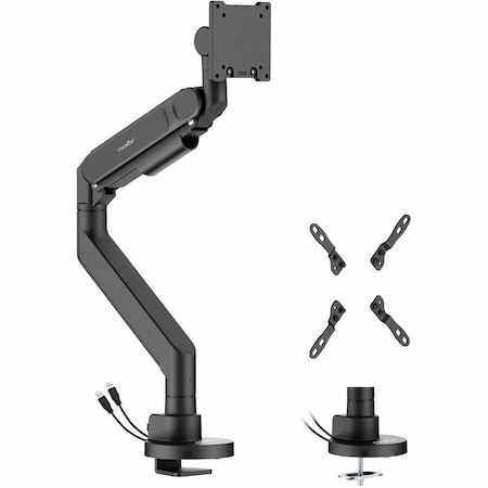 Rocstor ERGOREACH ED7 SINGLE ERGONOMIC HEAVY-DUTY MONITOR ARM WITH USB-A & USB-C BASE -U Y10N031-B1
