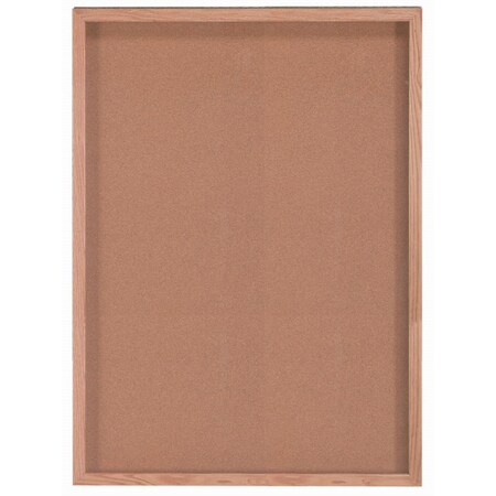 Aarco Souvenir and Memorabilia Display Case Natural Oak 36"x48" OBC3648S